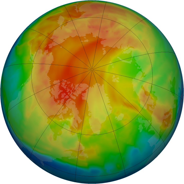 Arctic ozone map for 13 February 2013